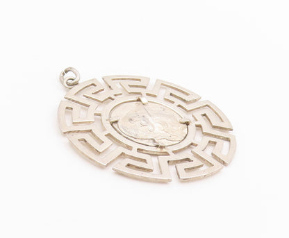 925 Sterling Silver Vintage Pendant Alexander Greek Roman Coin Medallion PT24997