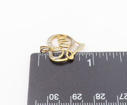 925 Sterling Silver  Vintage Genuine Diamond Love Heart Pendant  PT18201