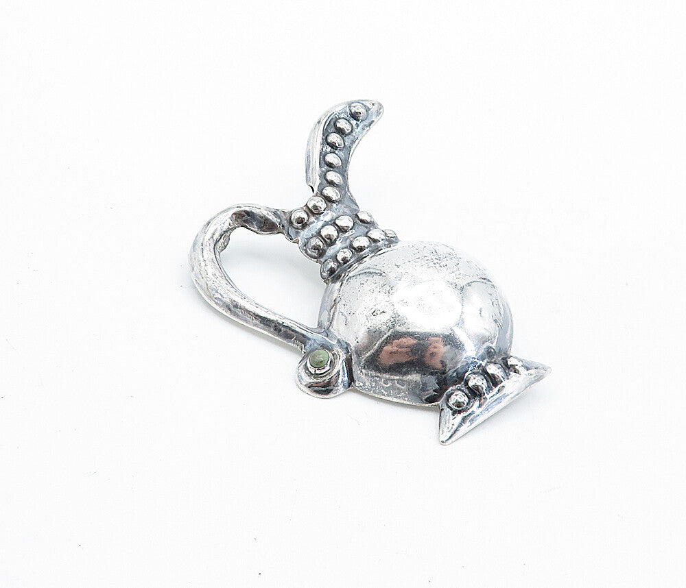MEXICO 925 Sterling Silver Vintage Hollow Water Pitcher Brooch Pin BP1824