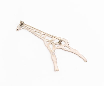 925 Sterling Silver Vintage Brooch Solid Cutout Giraffe  BP11748