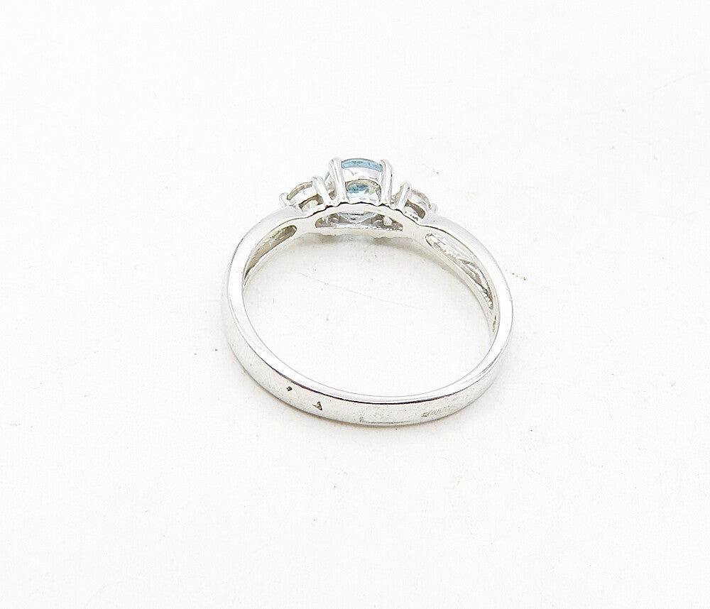 ROSS SIMON 925 Sterling Silver Vintage Topaz Solitaire Accent Ring Sz 8  RG9215