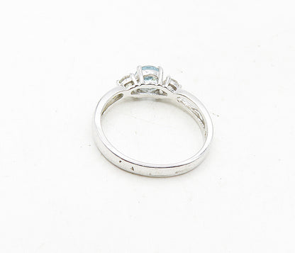 ROSS SIMON 925 Sterling Silver Vintage Topaz Solitaire Accent Ring Sz 8  RG9215