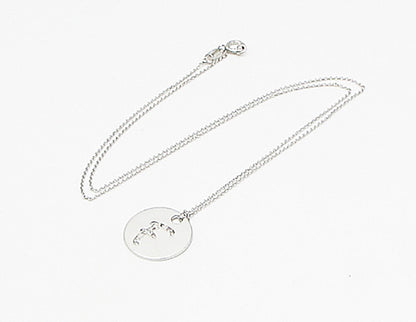 925 Sterling Silver  .10ctw Genuine Diamonds F Initial Pendant & Chain  PT2460