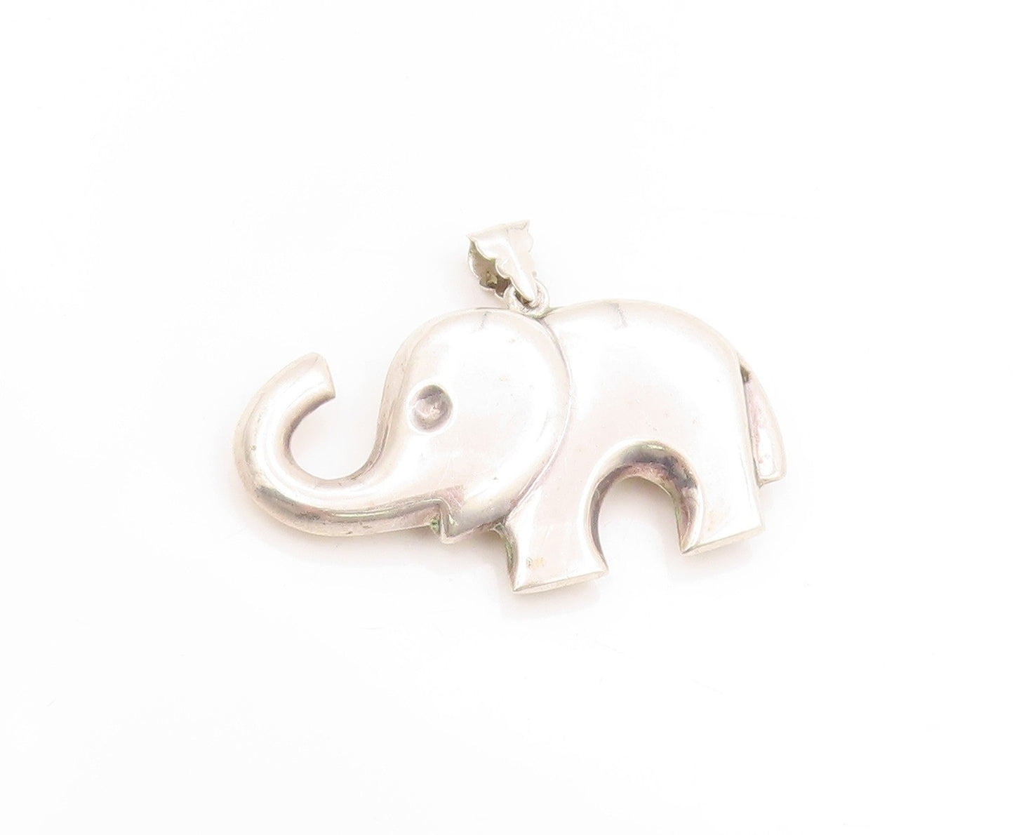 925 Sterling Silver Vintage Pendant Solid Good Luck Baby Elephant Charm  PT25091