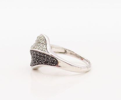 925 Sterling Silver Vintage Ring Designer White Sapphire & Spinel  Sz 7  RG30040