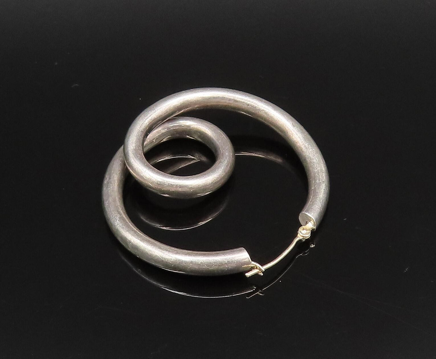 14K GOLD & 925 Silver  Vintage Two Tone Hoop Drop Singles Lot Earrings EG12050