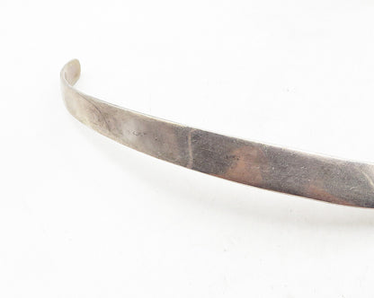 MEXICO 925 Sterling Silver  Vintage Smooth Shiny Collar Necklace  NE1900