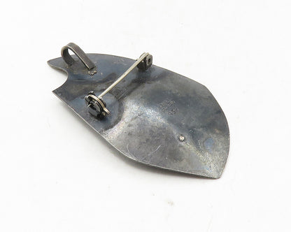 BEZALEL ISRAEL 925 Silver  Vintage Oxidized Woman Figure Brooch Pin  BP3622