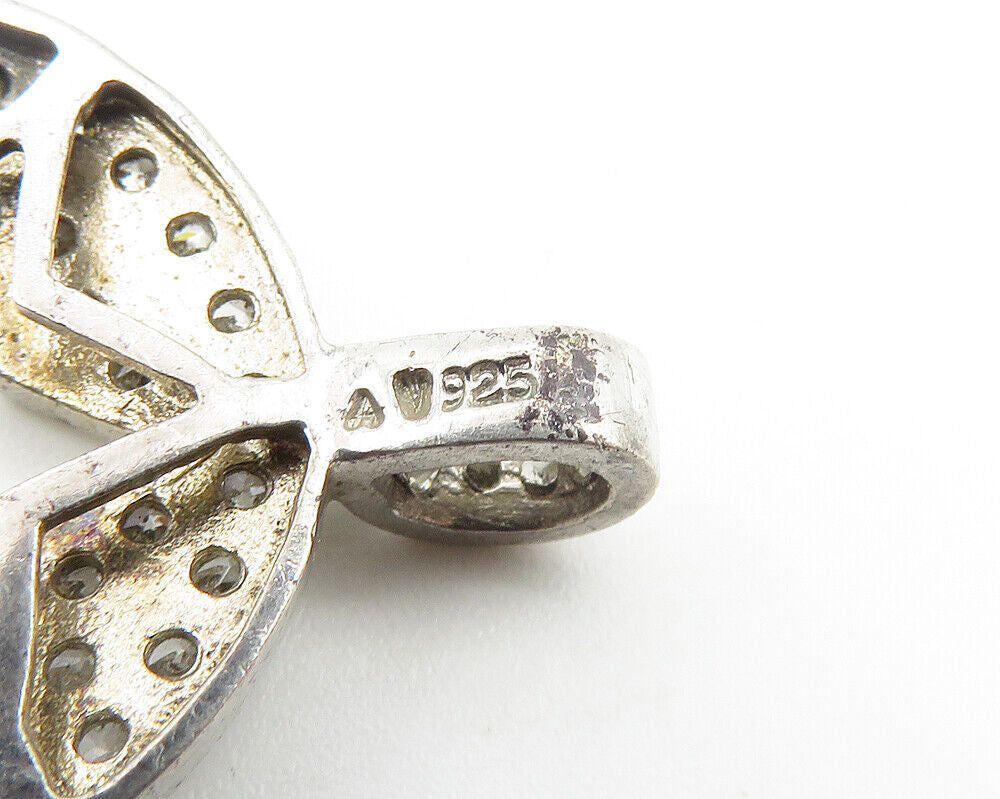 925 Sterling Silver  Vintage Cubic Zirconia Encrusted Star Pendant  PT8282