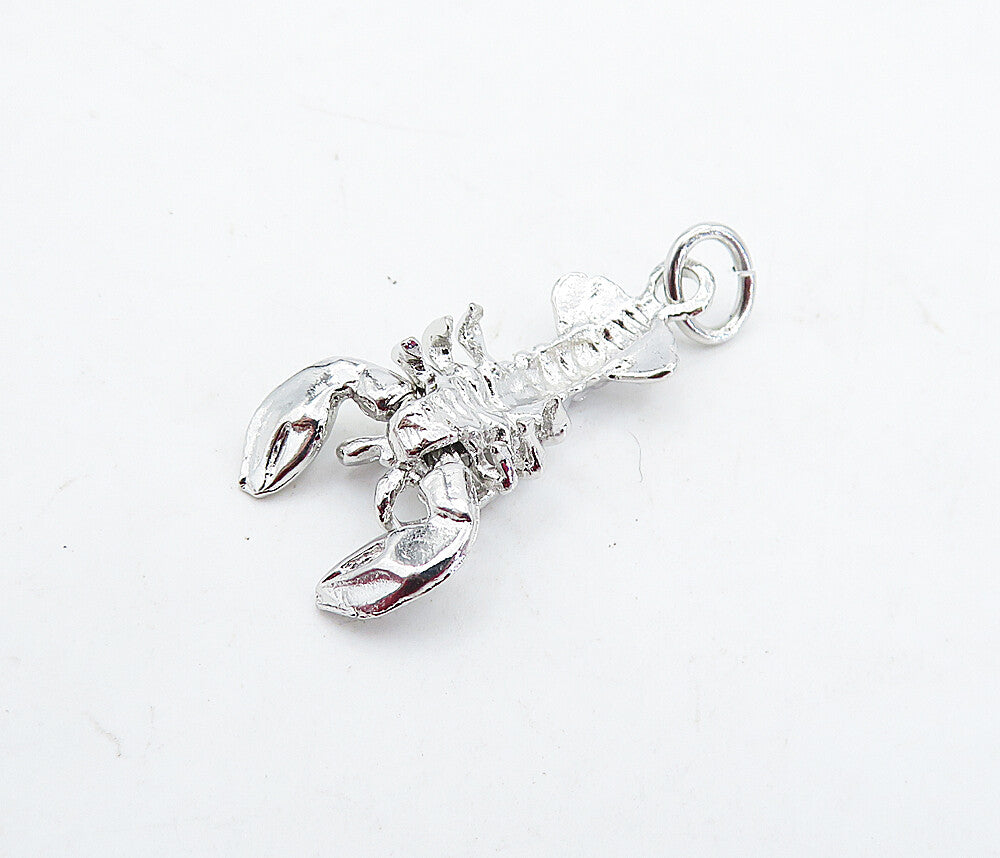 925 Sterling Silver Petite Polished Lobster Motif Pendant (MOVES) PT3884