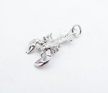 925 Sterling Silver Petite Polished Lobster Motif Pendant (MOVES) PT3884