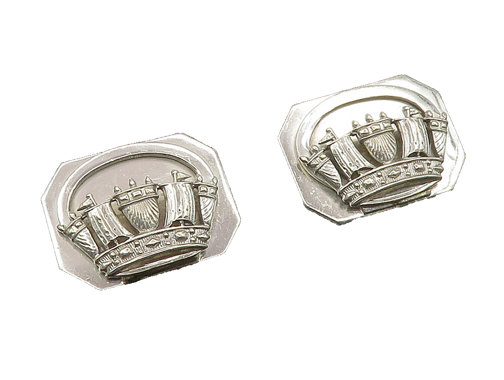 ENGLAND 925 Sterling Silver  Vintage Shiny Sailing Ship Cufflinks  TR2279