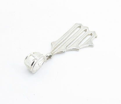 925 Sterling Silver  Vintage Shiny Graduated Design Drop Pendant  PT4361