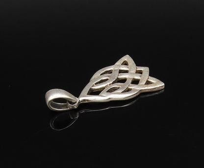925 Sterling Silver  Vintage Minimalist Celtic Knot Drop Pendant  PT21742