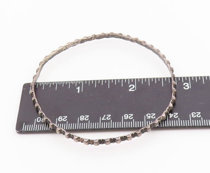 925 Sterling Silver  Vintage Antique Oxidized 2 Tone Bangle Bracelet  BT8668