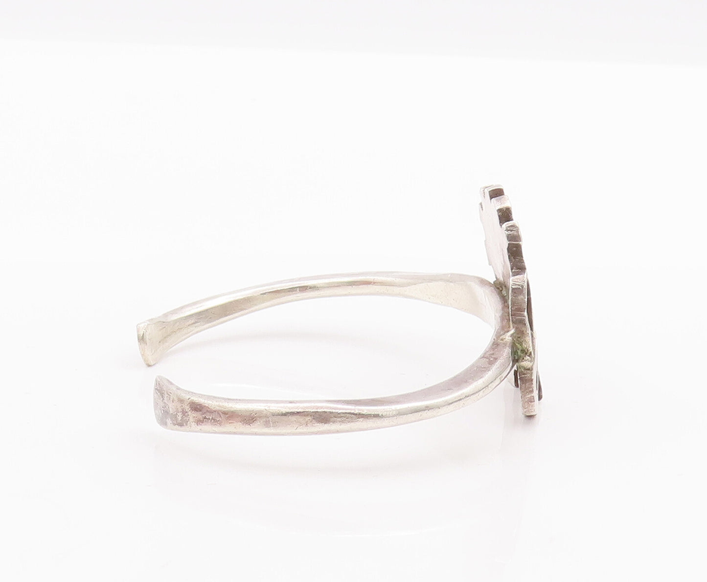 925 Sterling Silver Vintage Bracelet Minimalist Carved Sitting Baby Lion BT10343