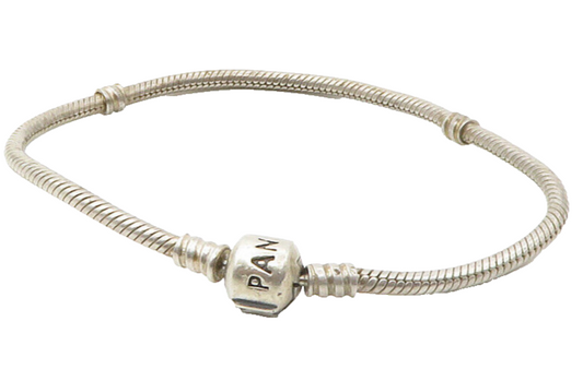 PANDORA 925 Sterling Silver  Vintage Minimalist Snake Chain Bracelet  BT5627
