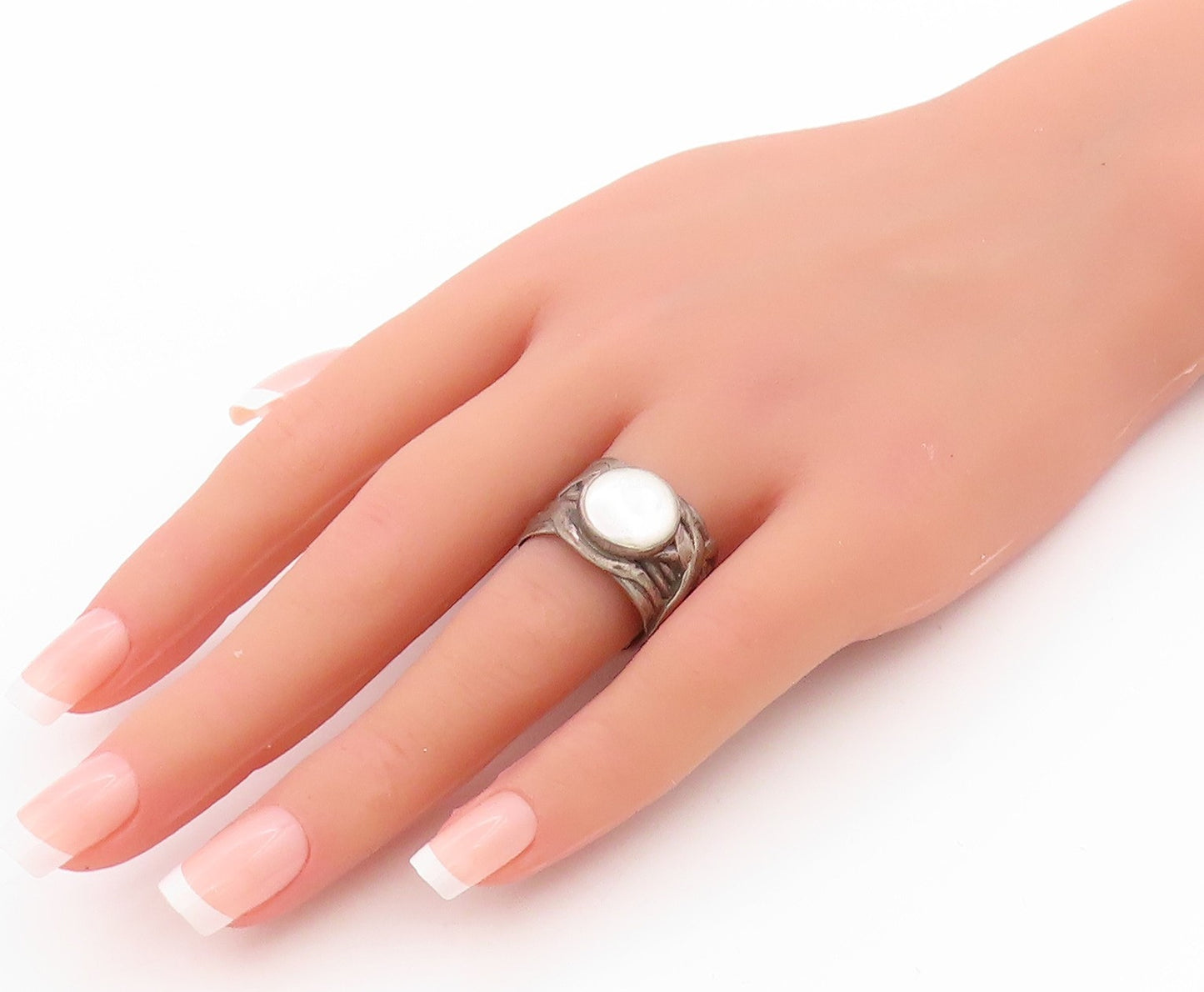 925 Sterling Silver Vintage Ring SILPADA Mother Of Pearls Brutalist Sz 8 RG33392