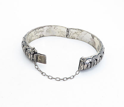 ARG MEXICO 925 Silver Vintage Interlocking Pattern Bangle Bracelet BT3034