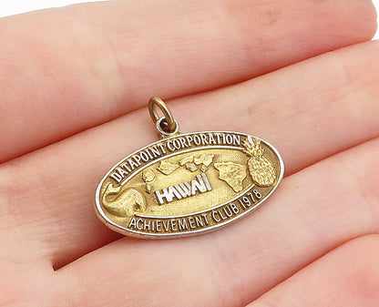 JOSTENS 925 Sterling Silver  Vintage Two Tone Hawaii Club Drop Pendant  PT3035