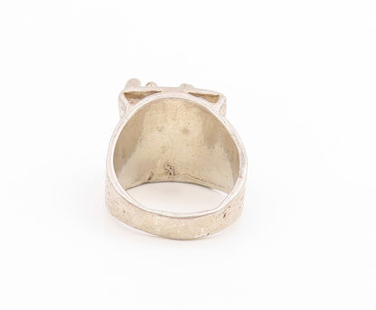 925 Sterling Silver Vintage Ring Carved Shalom Peace Hebrew Band Sz 9.5 RG34704