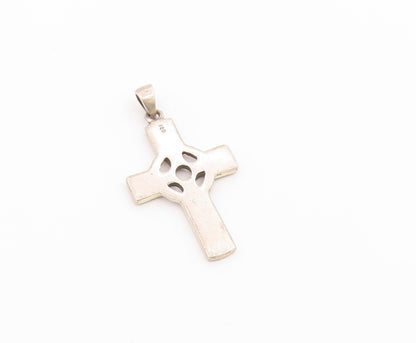 925 Sterling Silver Vintage Pendant Classic Celtic Knotwork Cross Charm  PT26582