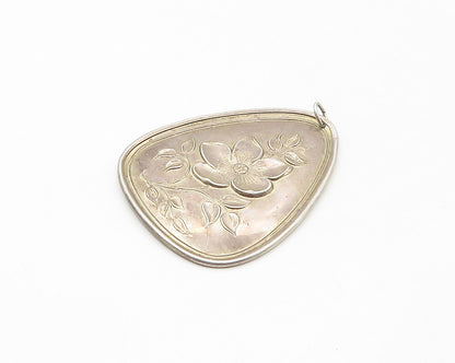 TOWLE 925 Sterling Silver   Vintage Floral Swirl Hen Pattern Pendant  PT13818