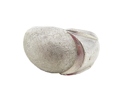 CLARK & COOMBS 925 Silver  Vintage Shiny Textured Dome Band Ring Sz 6  RG9392