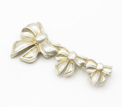 CHARLES KRYPELL 925  Silver  Vintage Bow Tied Ribbons Brooch Pin  BP5999