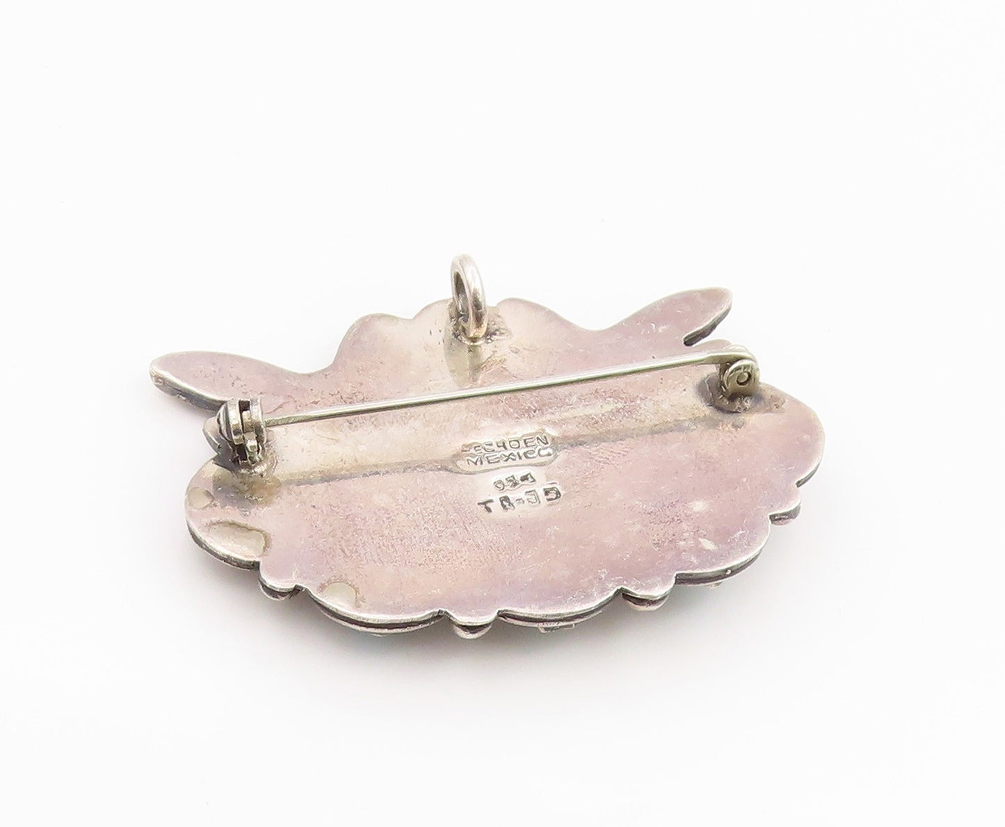 925 Sterling Silver Vintage Brooch Pin MEXICO Multi Gemstone Dove Bird  BP12433