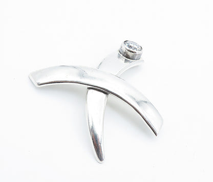LOS BALLESTEROS MEXICO 925 Silver  Vintage Cubic Zirconia Brooch Pin  BP2815