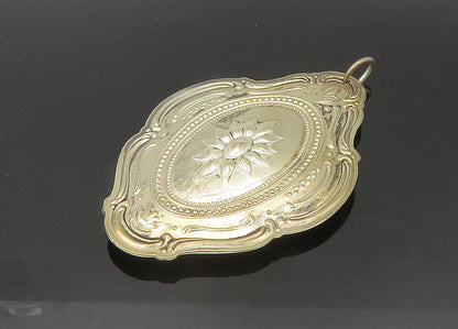 TOWLE 925 Sterling Silver  Vintage Double Sided Floral Pattern Pendant PT16373