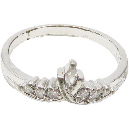 925 Sterling Silver  Vintage Topaz Royal Crown Large Band Ring Sz 11  RG17930