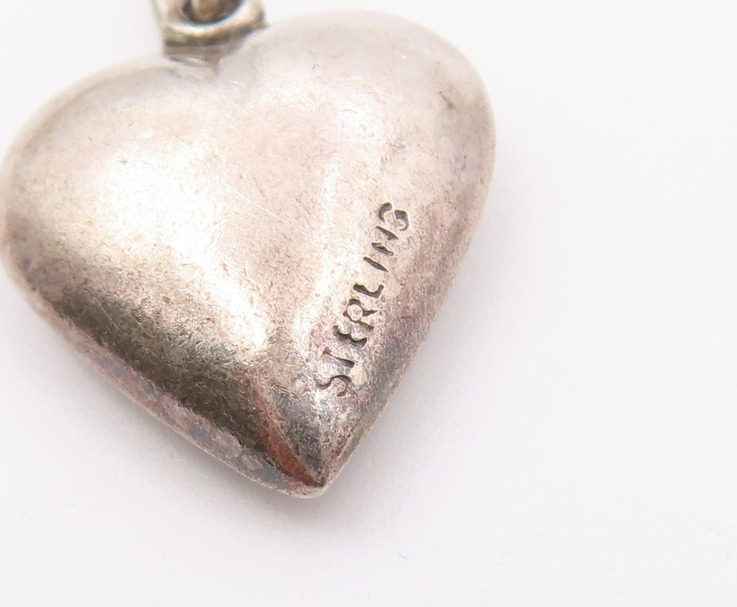 925 Sterling Silver  Vintage Floral Detailed Love Heart Pendant  PT21361