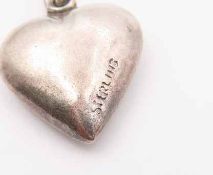 925 Sterling Silver  Vintage Floral Detailed Love Heart Pendant  PT21361