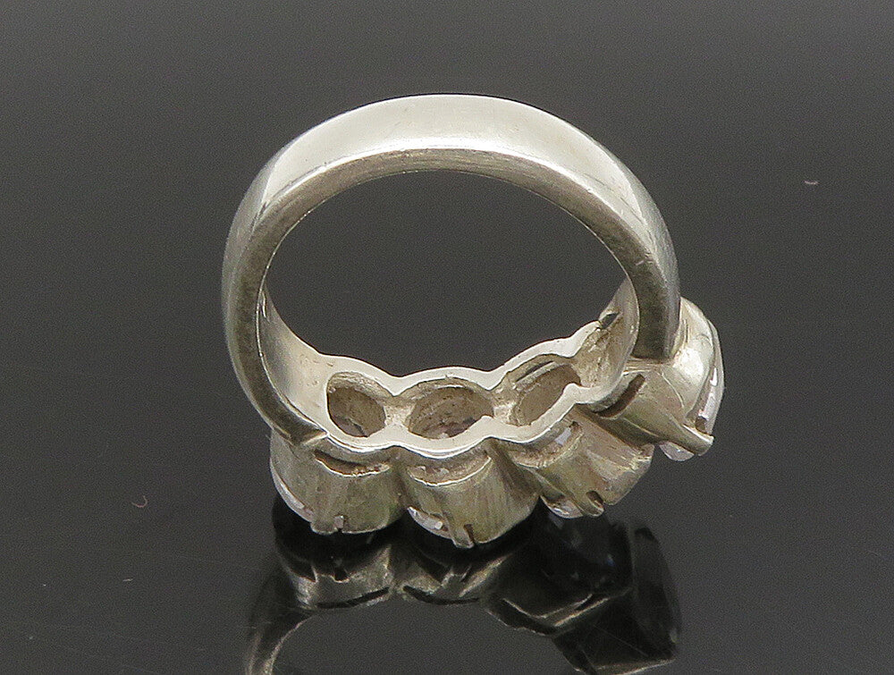 925 Sterling Silver  Vintage Four Stone Cubic Zirconia Ring Sz 7  RG24255