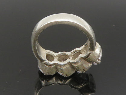 925 Sterling Silver  Vintage Four Stone Cubic Zirconia Ring Sz 7  RG24255