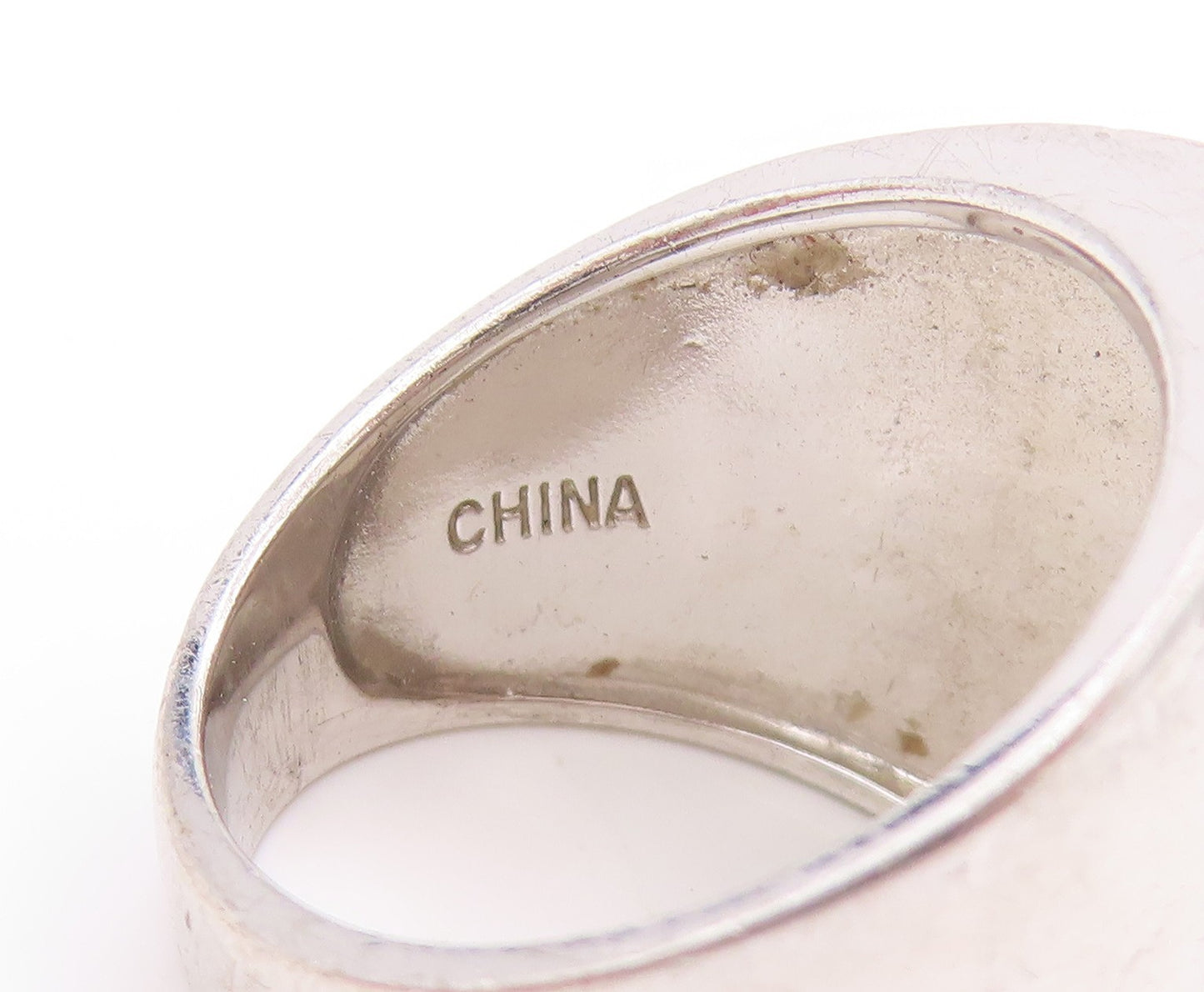 925 Sterling Silver Vintage Ring Sparkling Geometric Signet Band  Sz 7  RG33677