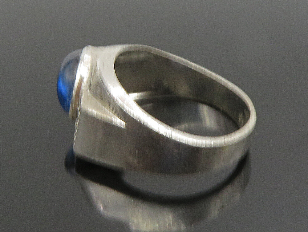 CLARK COOMBS 925 Silver  Vintage Chalcedony & Cubic Zirconia Ring Sz 10  RG24673