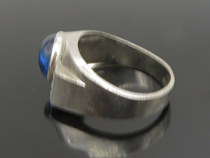 CLARK COOMBS 925 Silver  Vintage Chalcedony & Cubic Zirconia Ring Sz 10  RG24673