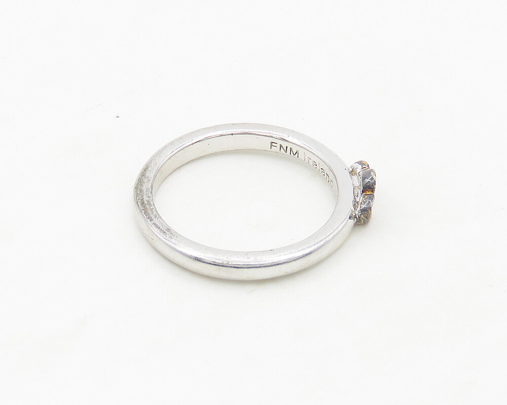 IRELAND 925 Sterling Silver Vintage Shiny 2 Tone Crown Band Ring Sz 7  RG19307