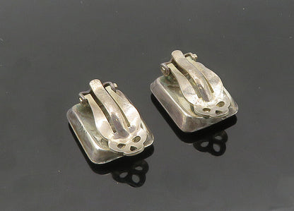 925 Sterling Silver  Vintage Dark Tone Patterned Non Pierce Earrings  EG10549