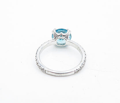 TAHARA & CO. 925 Silver  Vintage Topaz Solitaire With Accents Ring Sz 7 RG5525