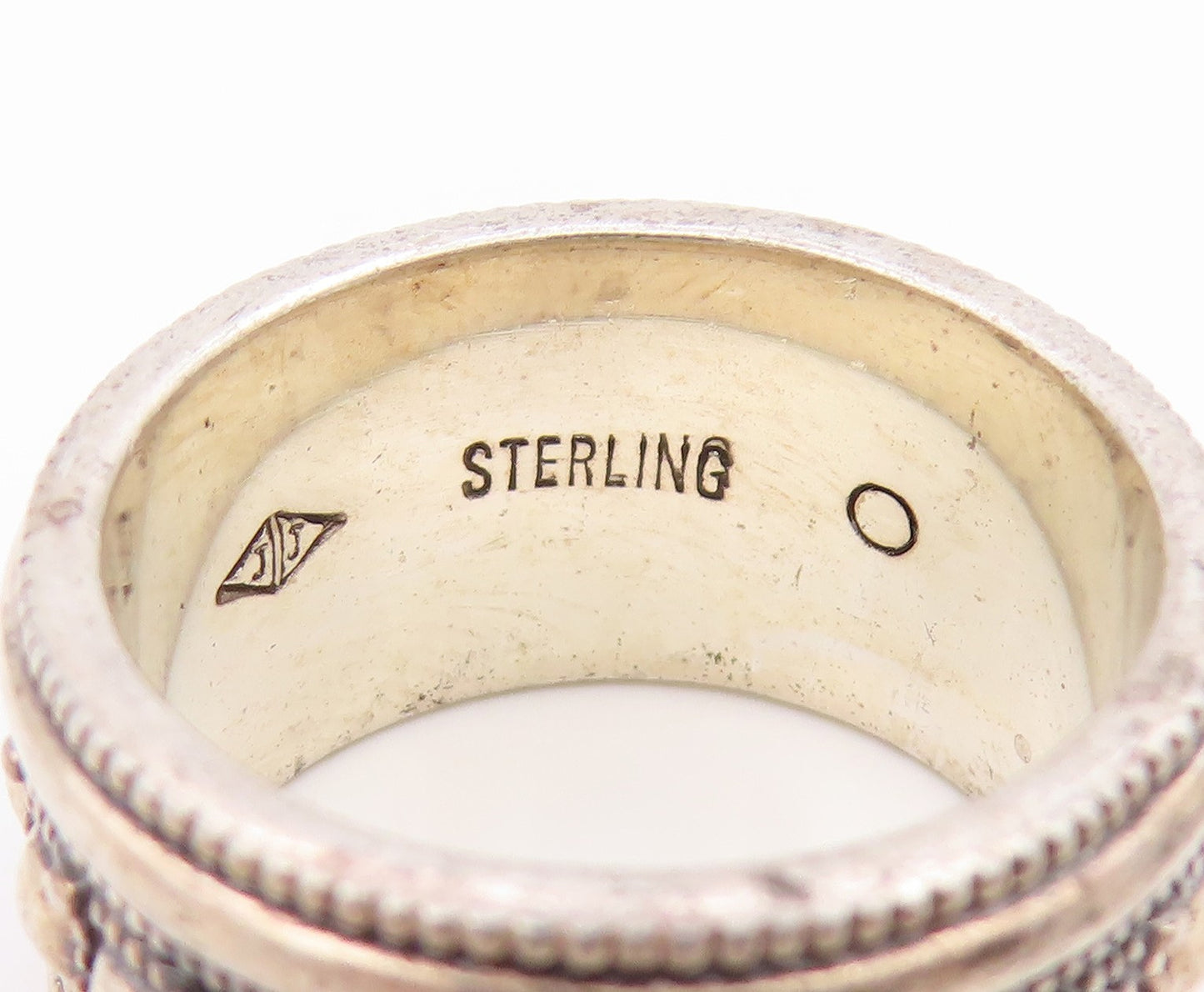 925 Sterling Silver Vintage Ring JUDITH JACK Beaded Rope Band  Sz 6.5  RG34552