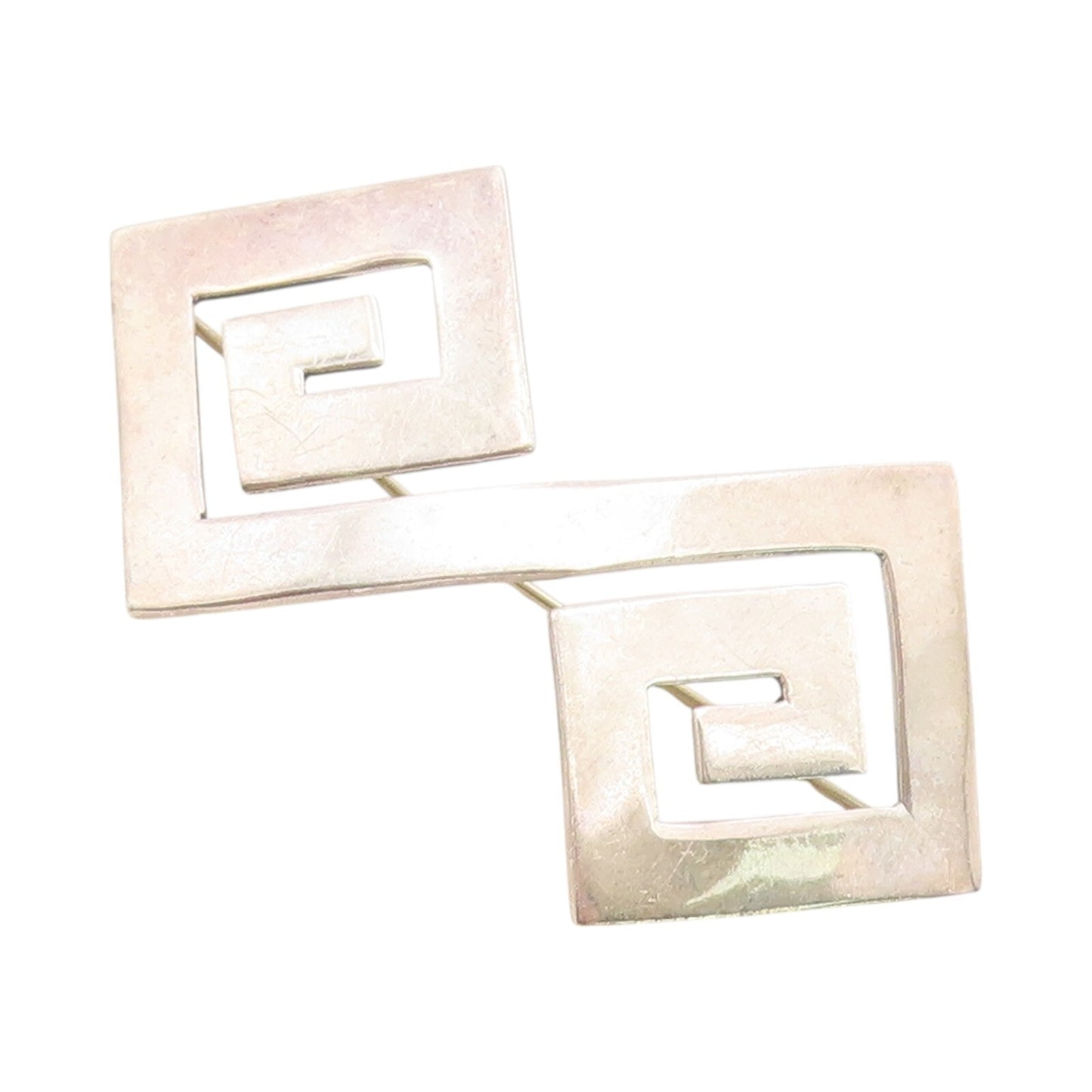 925 Sterling Silver Vintage Brooch Solid Cutout Maze key Design  BP11489