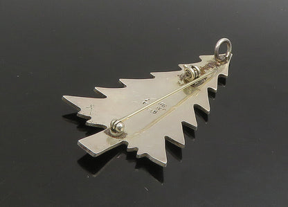 MEXICO 925 Sterling Silver  Vintage Shiny Christmas Tree Brooch Pin  BP9051