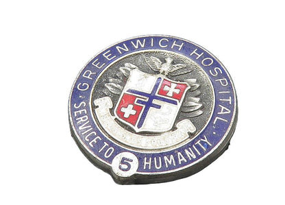 925 Sterling Silver  Vintage Greenwich Hospital Service Brooch Pin  BP4221