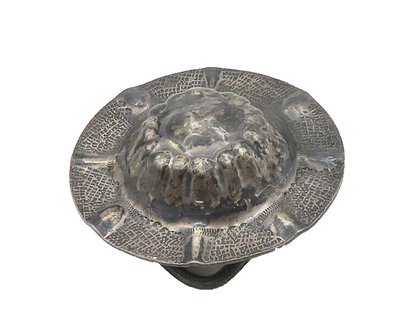 925 Sterling Silver  Vintage Antique Oxidized Dome Belt Buckle  TR2404