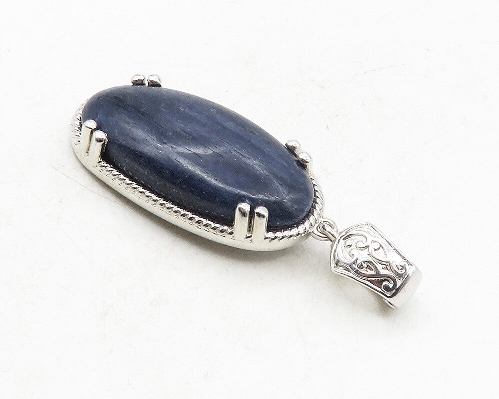 KARIS 925 Sterling Silver  Cabochon Cut Sodalite Shiny Oval Pendant  PT7228