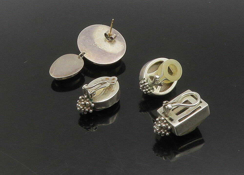 DESIGNER 925 Silver  Vintage Pearl & Jasper Lot Single Earrings  EG11386